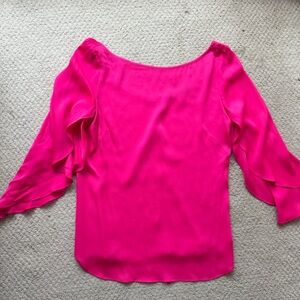 Milly Butterfly Sleeve Blouse hot pink Size 4